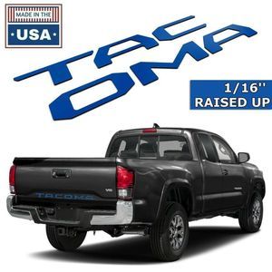 Blue Raised Plastic Letters Inserts fits Toyota Tacoma 2016-2022 Tailgate